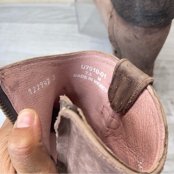 Miss Macie Pedal Pusher Leather Suede Floral Embroidered Ankle Booties Size 7.5 - Picture 12 of 16